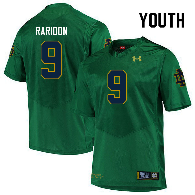 Youth #9 Eli Raridon Notre Dame Fighting Irish College Football Jerseys Stitched-Green